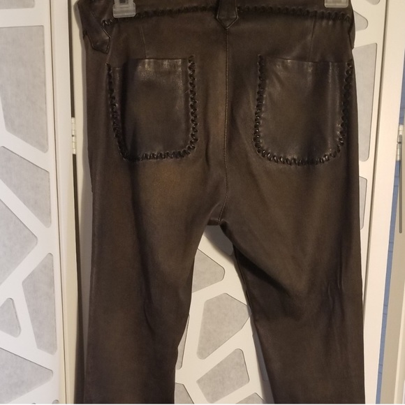 *RESERVED* Rare Authenticated Leather Whip Stitch Jeans - Picture 8 of 16